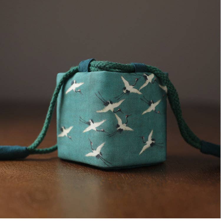 Gohobi （We cover U.S. import duties） - Wholesale Storage Bag - Gohobi Birds Mountains Rivers Teaware Storage Travel Bag Shifuku11