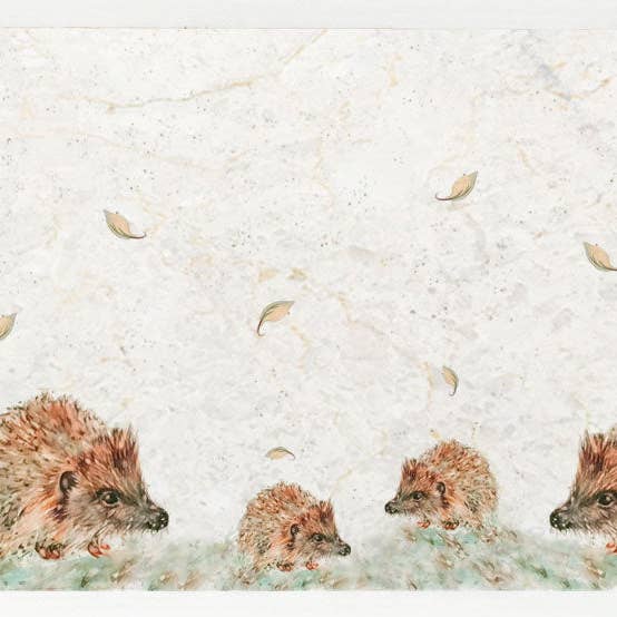 Marble Platter Small - Little Hedgehog Family for wholesale by Country Creation