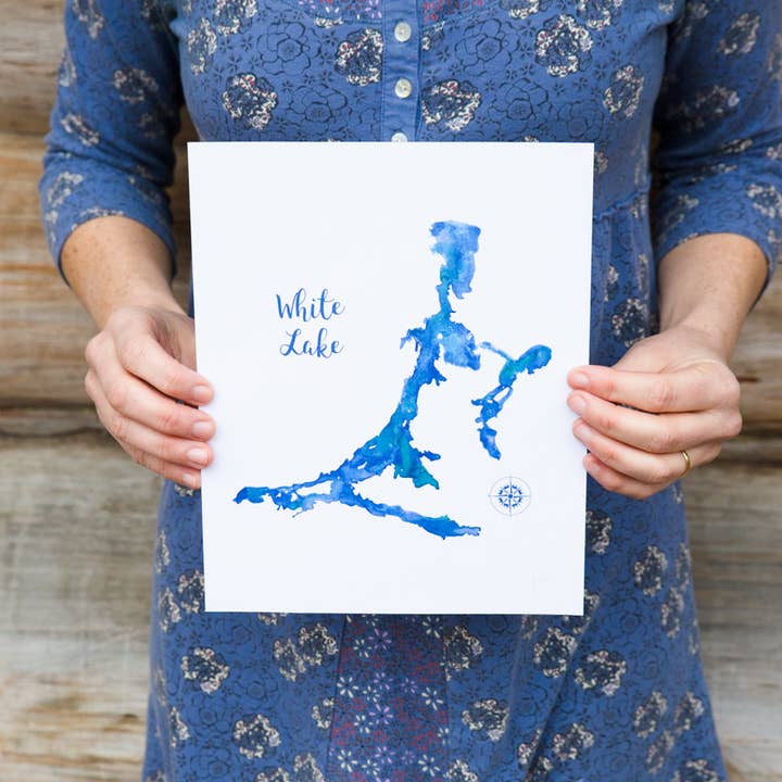 White Lake / Watercolour Art Print for wholesale by Heirloom Island