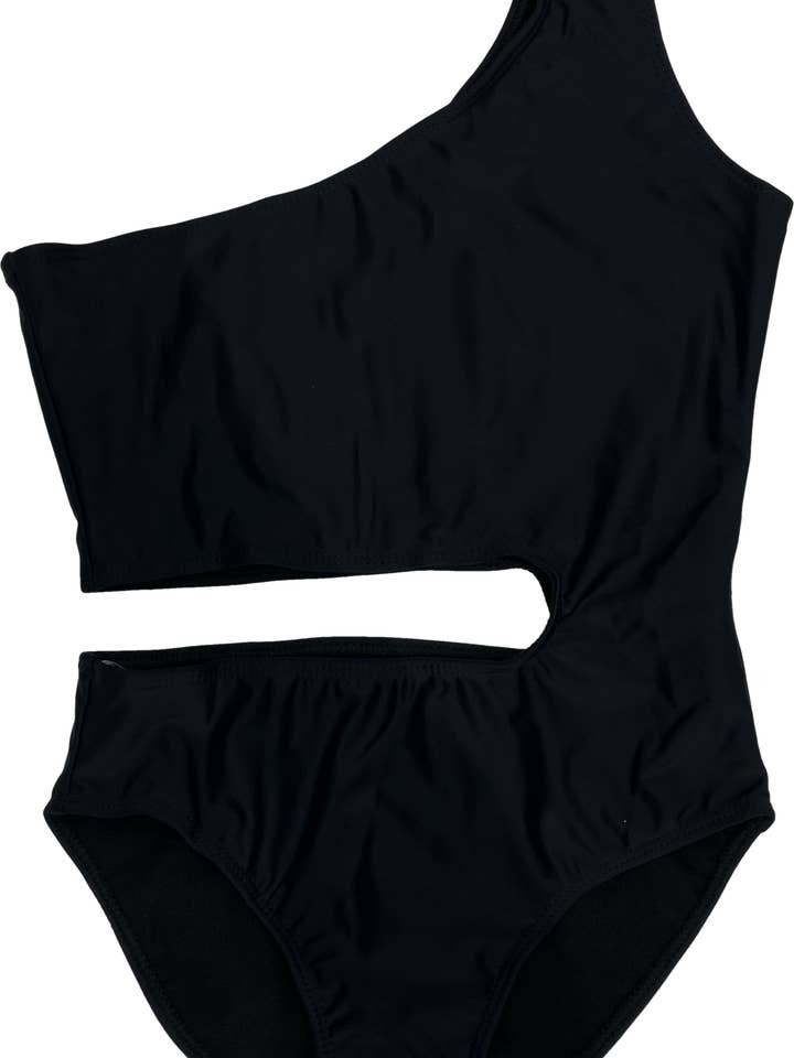 Costume da bagno con intaglio monospalla da ragazza per la vendita all'ingrosso da parte di Cheryl Creations Kids