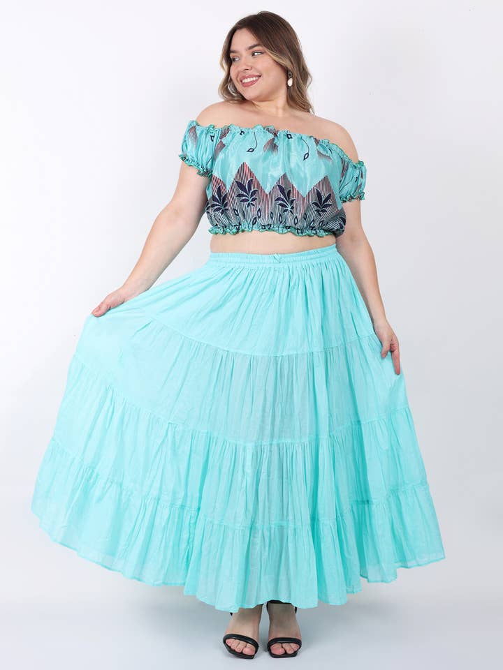 Wevez - Wholesale Skirt - Women's - Women's 8 Yard Solid Belly Cotton Fabric Casual long Skirts17