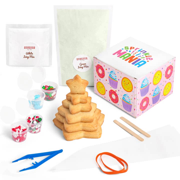 Kit decorativo de galletas Sprinklemania: árbol de Navidad 3D (8 galletas) para venta al por mayor de Sprinklemania