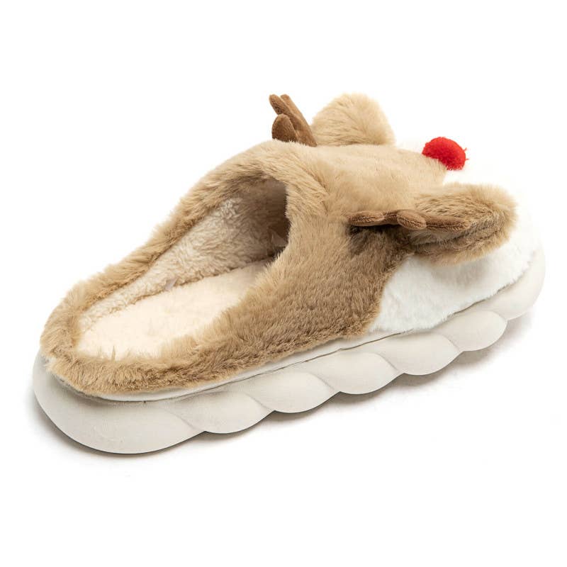 idealshoes – wholesale Tofflor - Dam – Tofflor med renmotiv, storlekar 36–41, 12 par per paket13