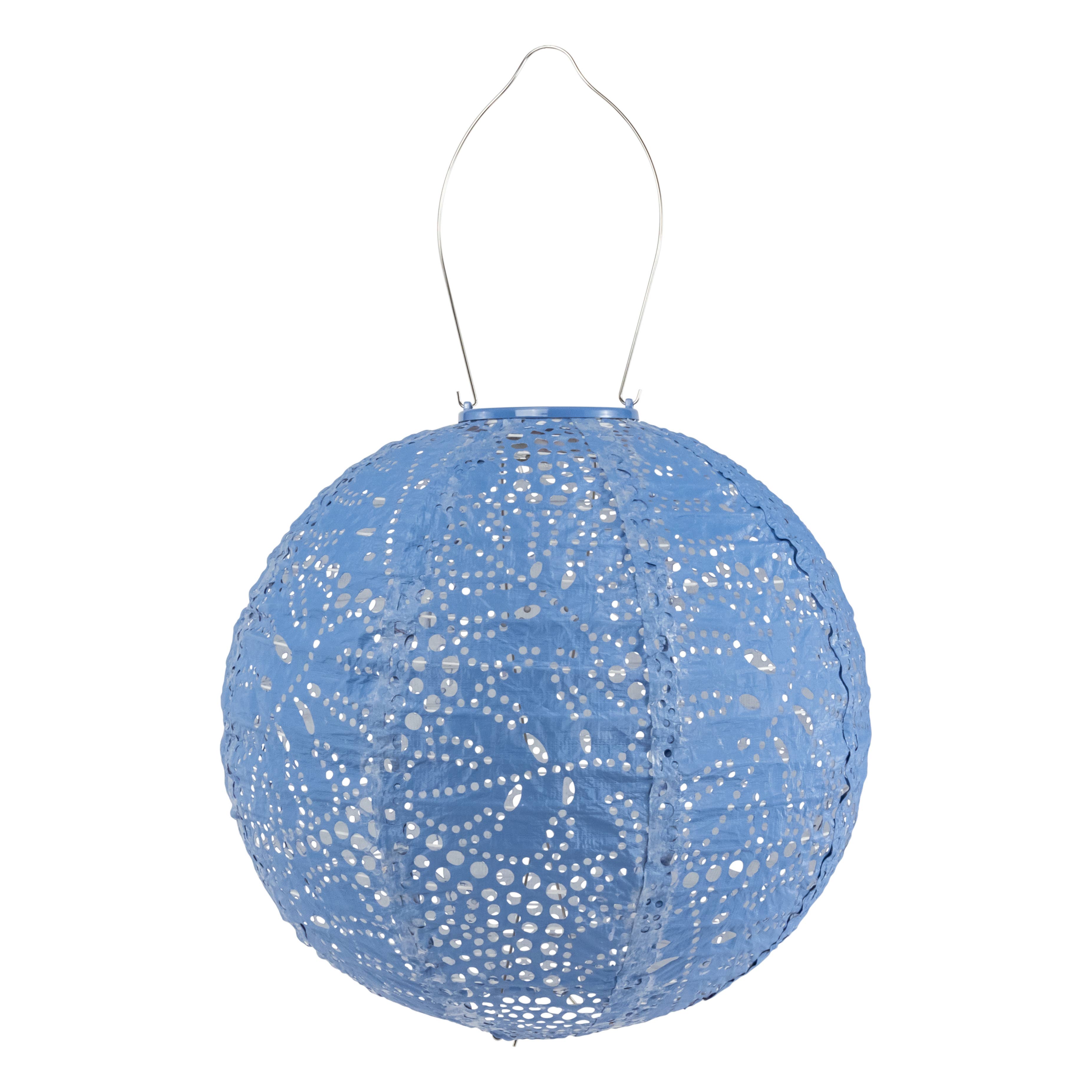 Allsop Home & Garden - Wholesale Outdoor/Lawn Light - Stella Monstera 12" Globe Solar Lantern - Blue5