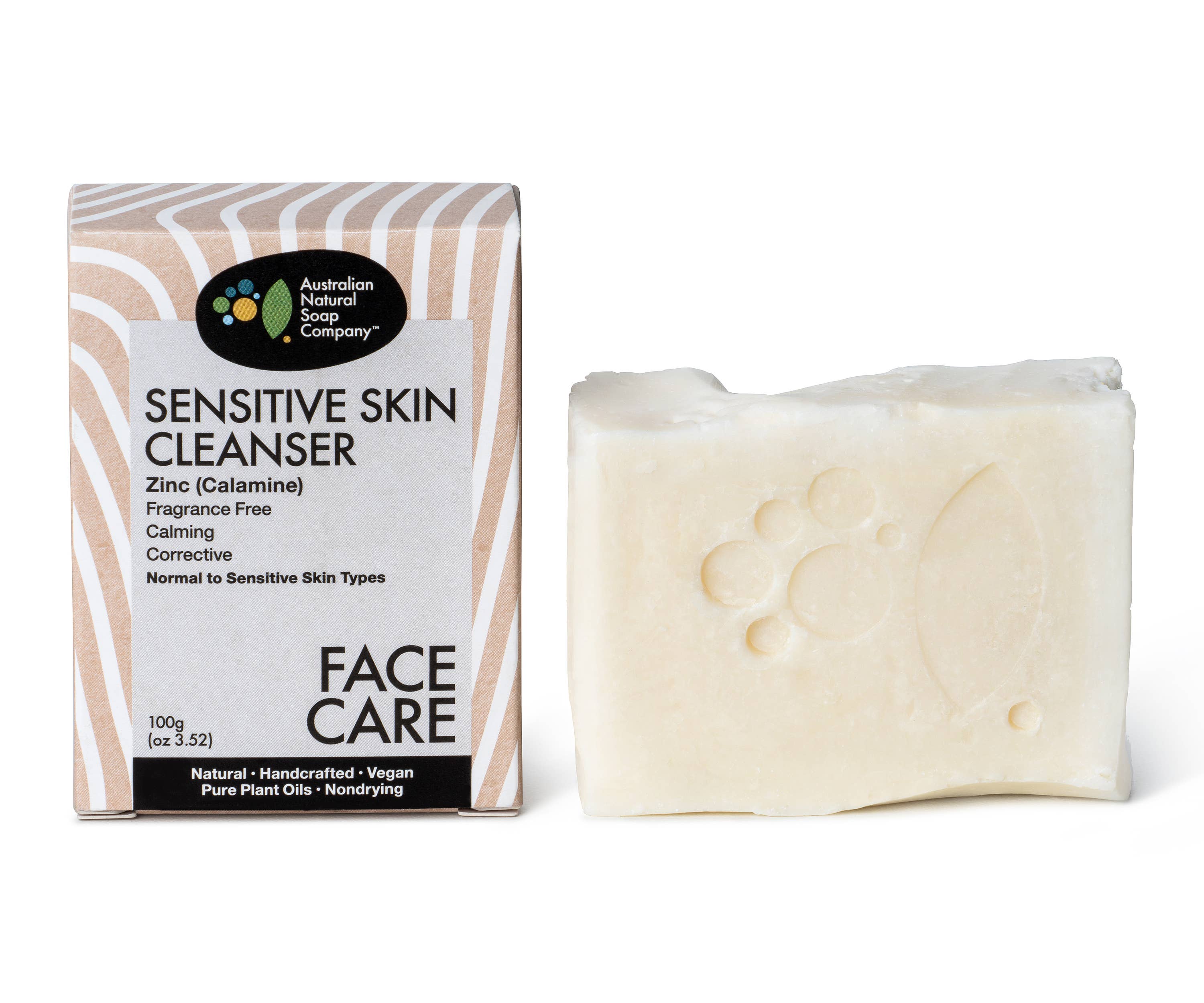Australian Natural Soap Company - Wholesale Facial Cleanser - Sensitive Skin Facial Cleanser - Zinc (Calamine) 100g | Soap1