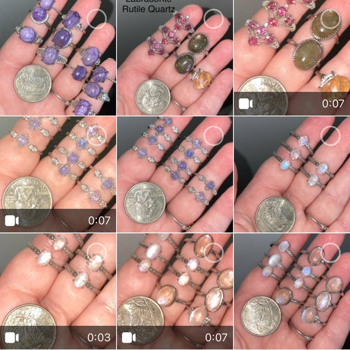 Moon River Designs - Wholesale Jewelry Set - Silver Plated Adjustable Rings Assorted Rings Bulk Lot11