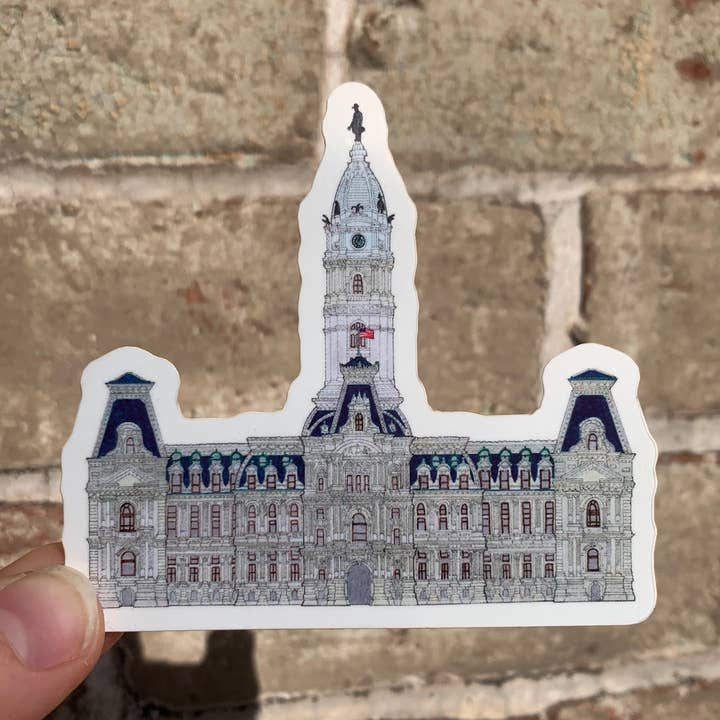 Philadelphia City Hall Sticker for wholesale by ArtByAlicia