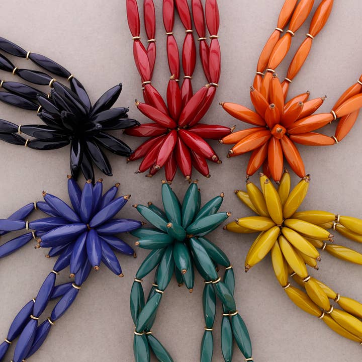 Sonata - Wholesale Snap Jewelry - Triple Choker Beads Resin Flower6