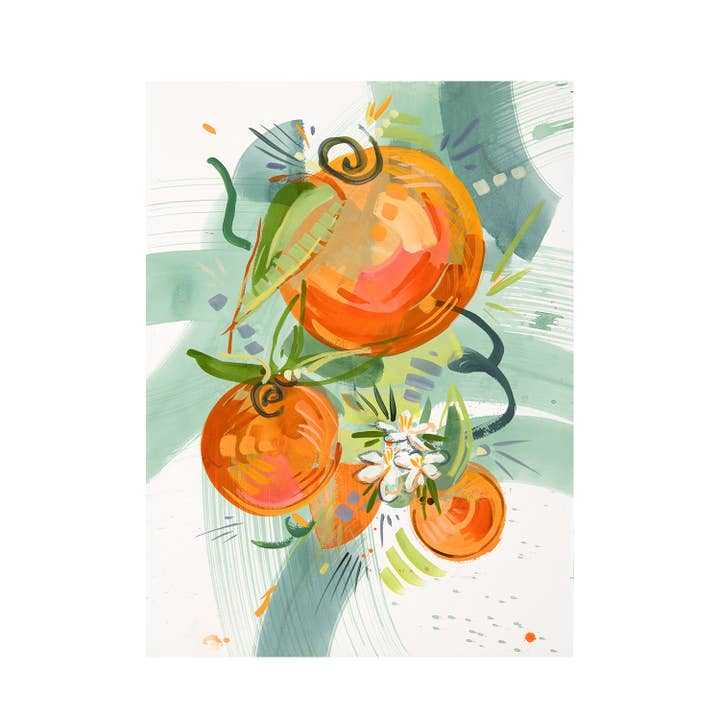 Three Oranges | Fine Art Print | 8”x10” Paper for wholesale by Kristin Cronic Studio