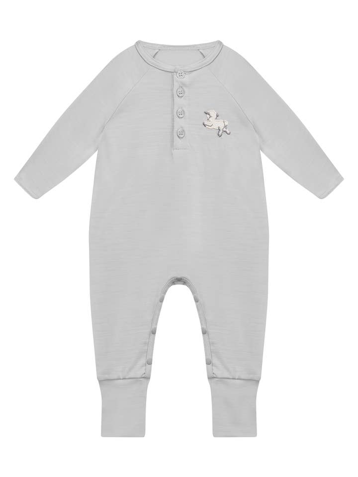 Gris Grenouillère pour bébé Rachel Riley x Smalls Ultrafine Merino Aroha en vente sur Faire0