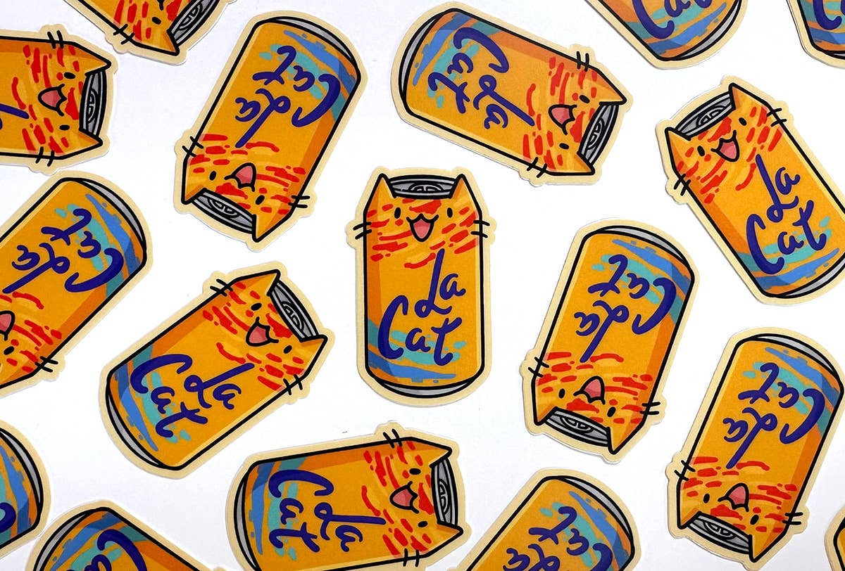 Shop Emily M - Wholesale Sticker - Ministicker La Cat (oranje)1