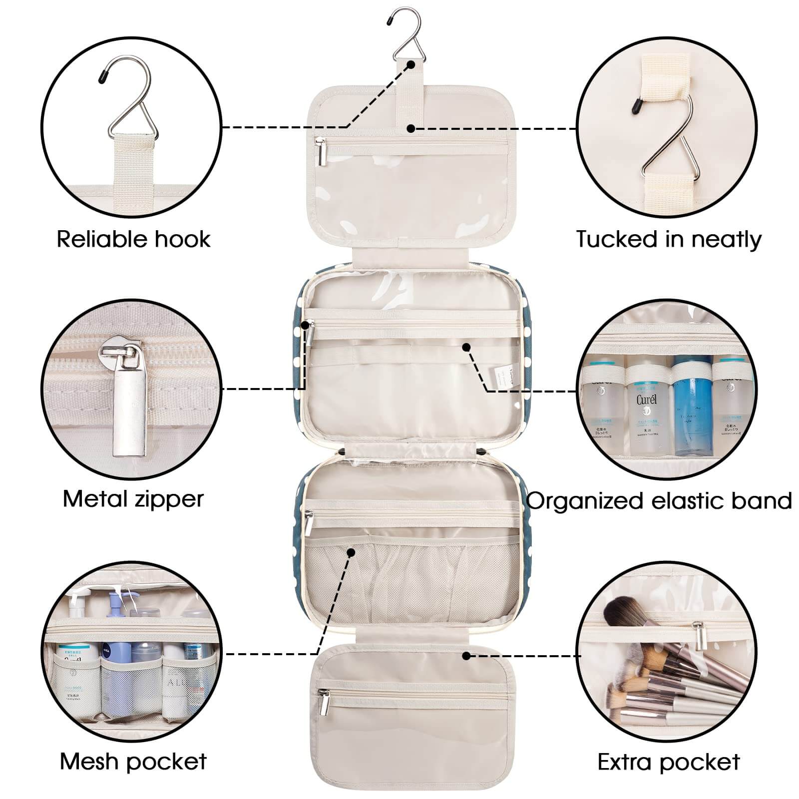 wandf – Großhandel Schmink-/Kosmetiktasche – Hängender Kulturbeutel für Frauen Reise-Make-up-Tasche88