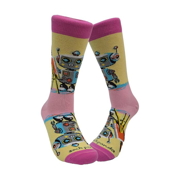 Sock Panda - Wholesale Socks - Women's - Robot Artist Socks from the Sock Panda (Adult Medium - Women's Shoe Sizes 5-10)3