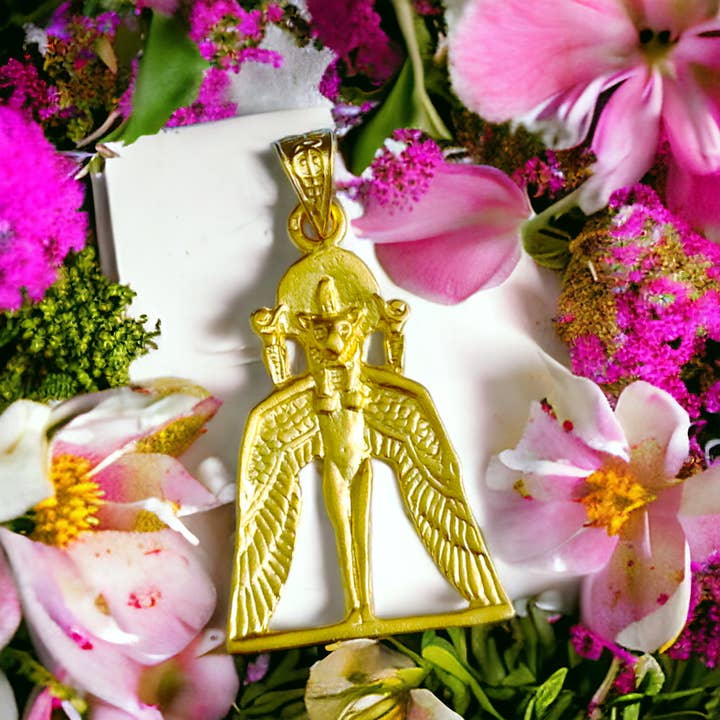 ALADDIN'S LAMP JEWELRY – wholesale Individual charm/pendant – Goddess Sekhmet The healer Gold Pendant11