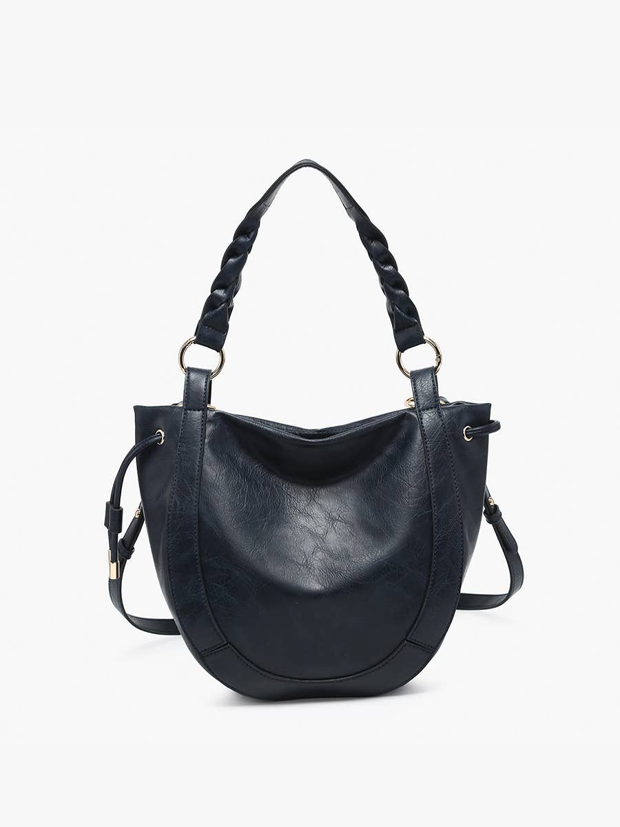 Jen & Co. - Wholesale Shoulder Bag - Women's - M2617 Rowan Paneled Hobo w/ Twisted Handle & Long Strap3