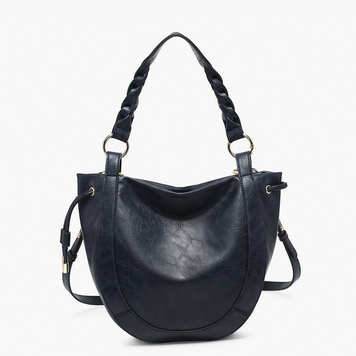 Jen & Co. - Wholesale Shoulder Bag - Women's - M2617 Rowan Paneled Hobo w/ Twisted Handle & Long Strap3