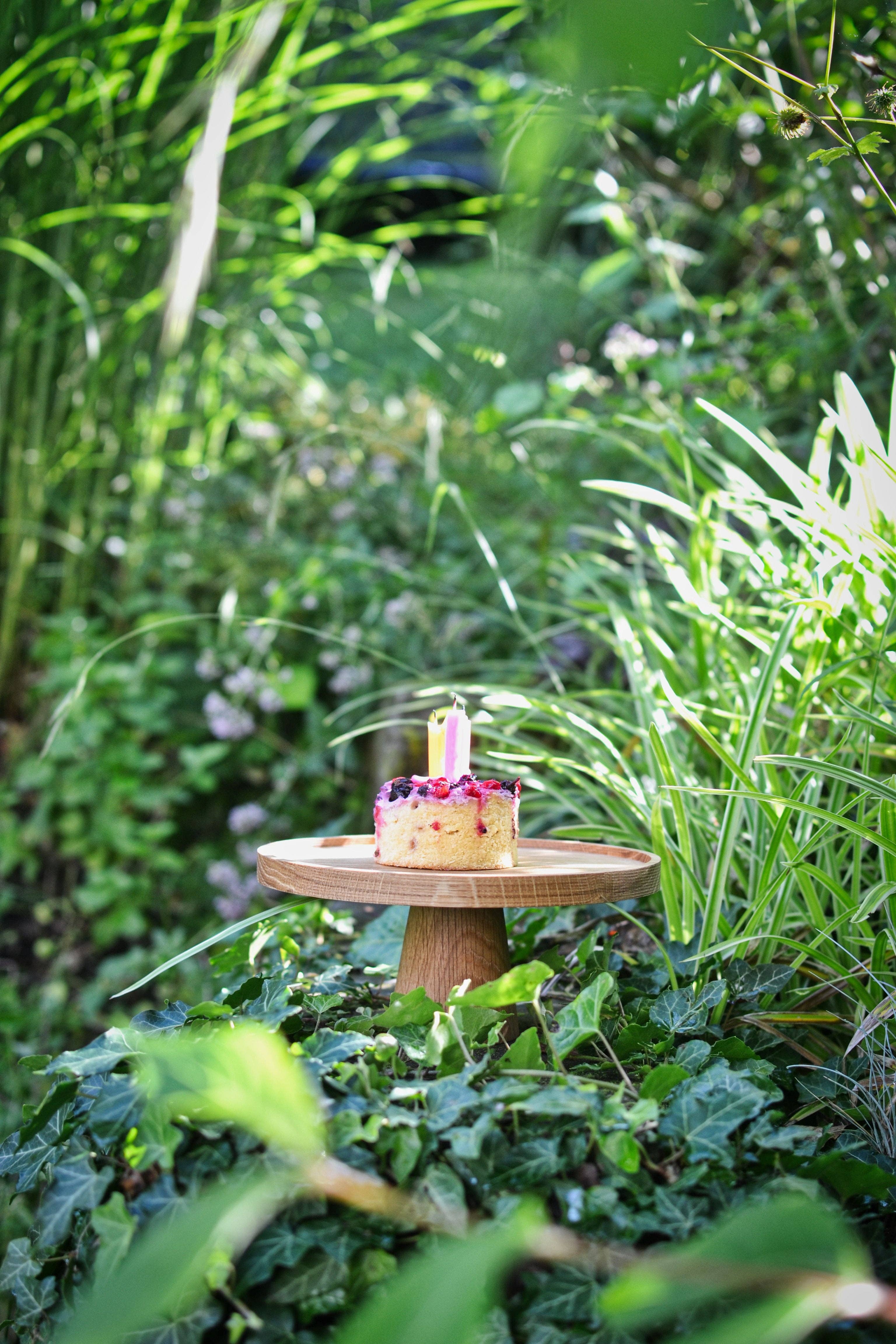 Natuhr – Bandeja de servir por atacado – Suporte para bolos redondo de carvalho - prato para servir2