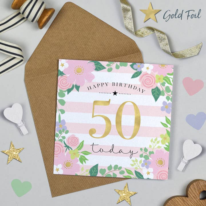 Michelle Fiedler Design – wholesale Birthday card – Milestone 50th Birthday