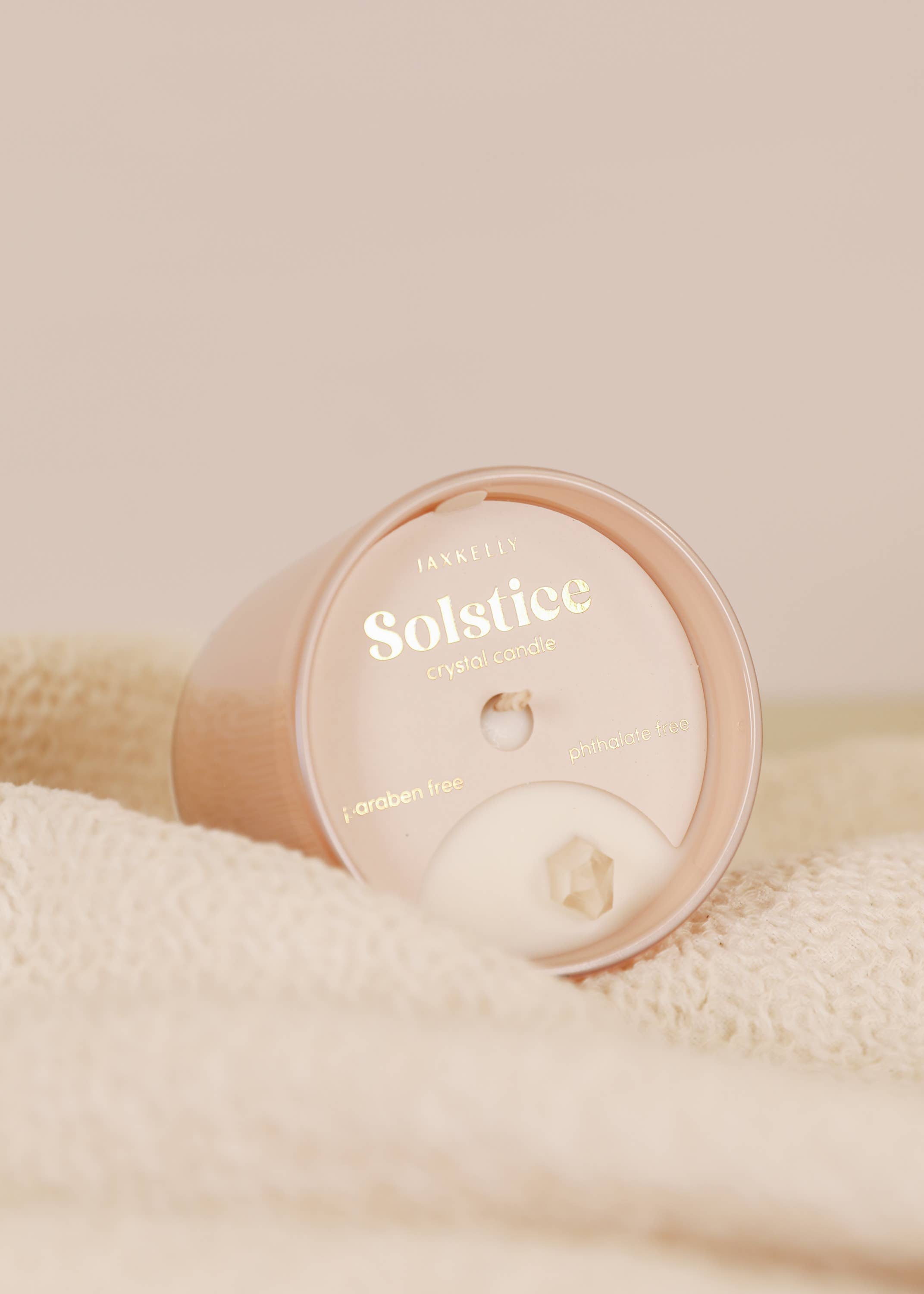 JaxKelly Candles - Wholesale Jar/Filled Candle - 9oz - Solstice Crystal Candle - Peach4