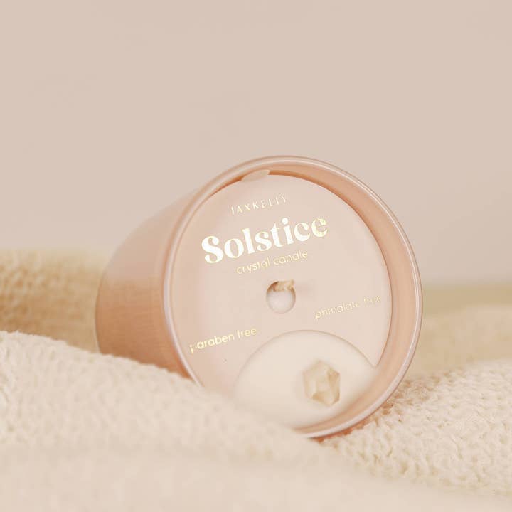 JaxKelly Candles - Wholesale Jar/Filled Candle - 9oz - Solstice Crystal Candle - Peach4