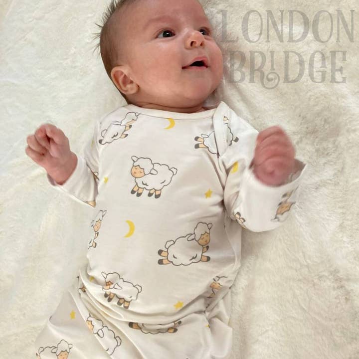 Lovie the Lamb Bamboo Sack Gown Assortment for wholesale by London Bridge & Maison Chic