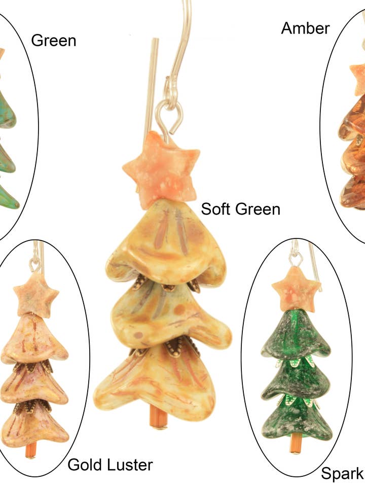 Boucles d'oreilles Grand Sapin de Noël - Argent sterling pour la vente par Ardent Designs