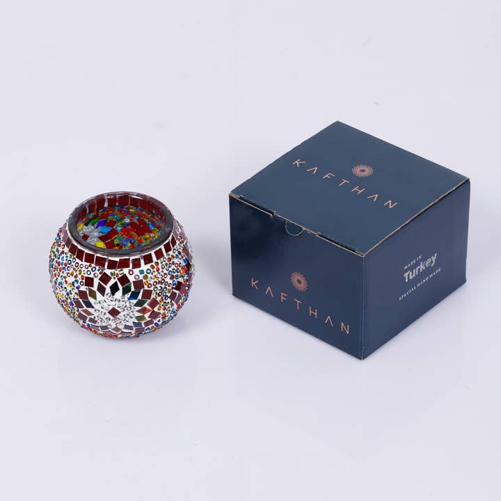 KAFTHAN - Wholesale Candle Holder - Large Mosaic Glass Candle Holders | Christmas Holiday Decor27