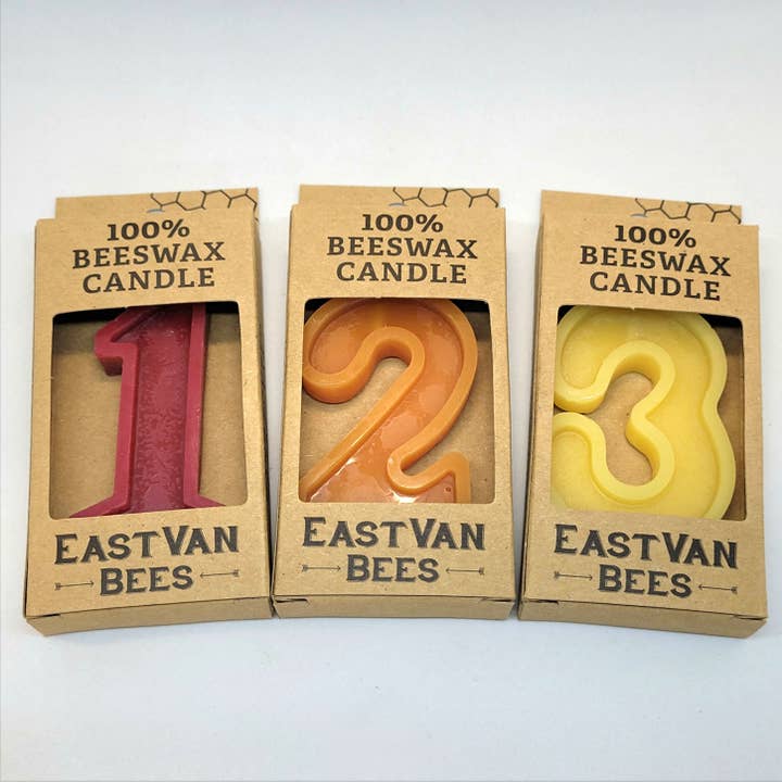 Eastvan bees - Wholesale Cake candle - Number Beeswax Birthday Candles | Cake Topper | Eco Friendly2