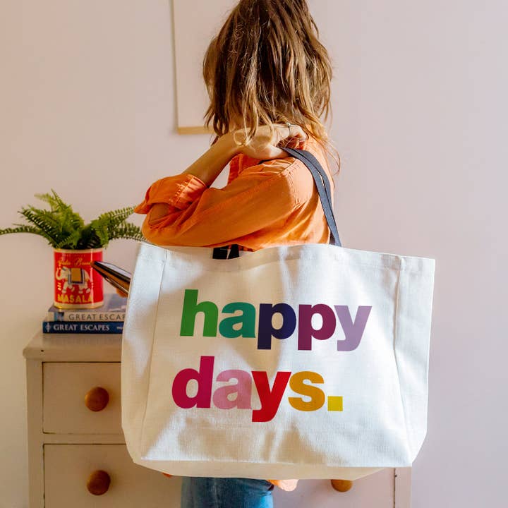 Happy Days Large Tote Bag for wholesale by Russet and Gray