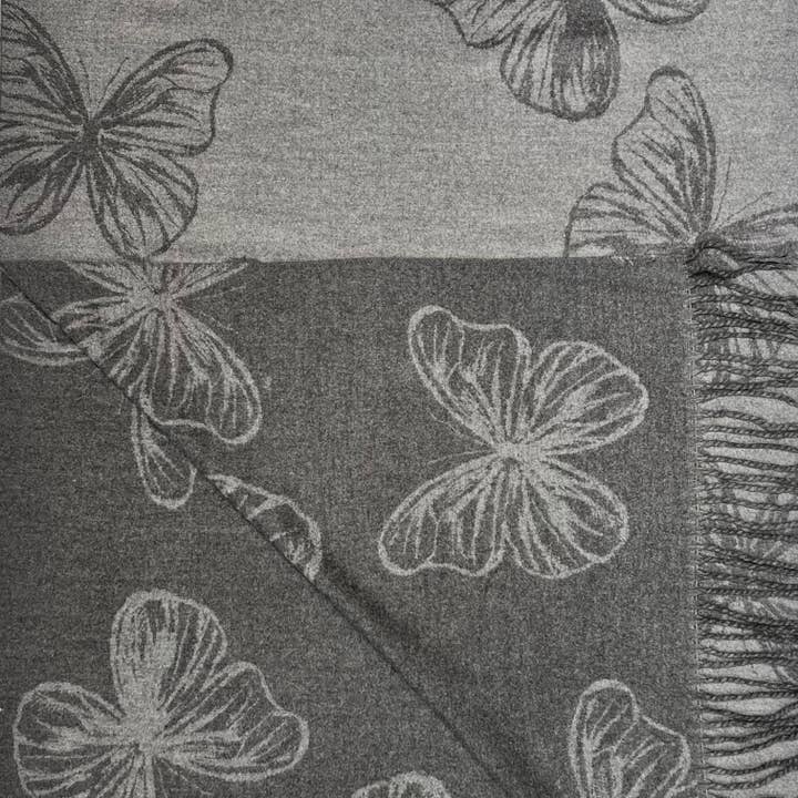 Lili Scarves (US Duty Free) – wholesale Halsduk - Dam – Fjäril Kasmirblandning Vinterscarf6