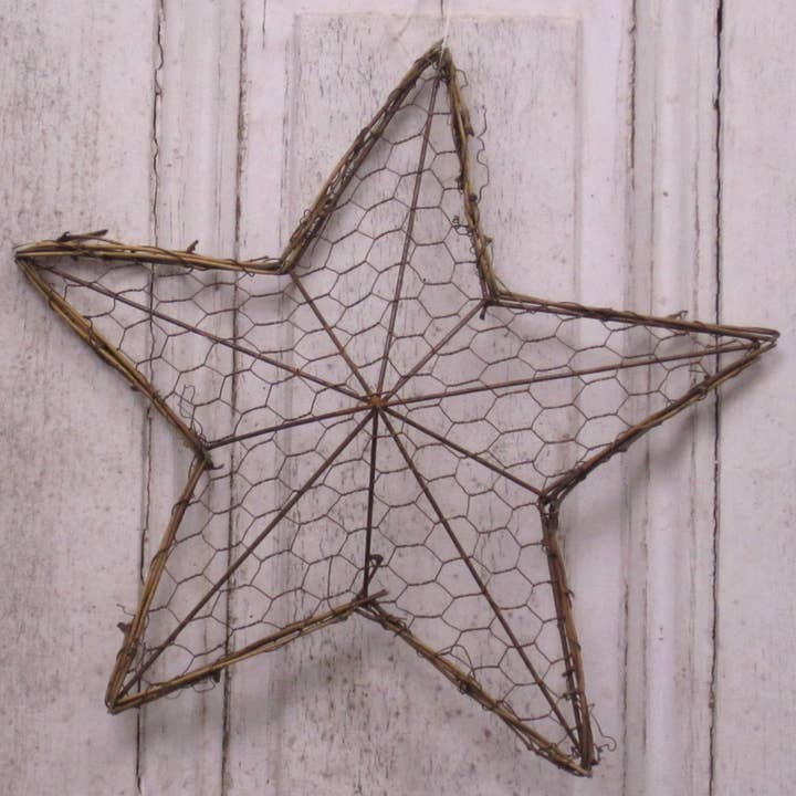 3D Chicken Wire & Vine Star, 12" for wholesale by A.T. Imports