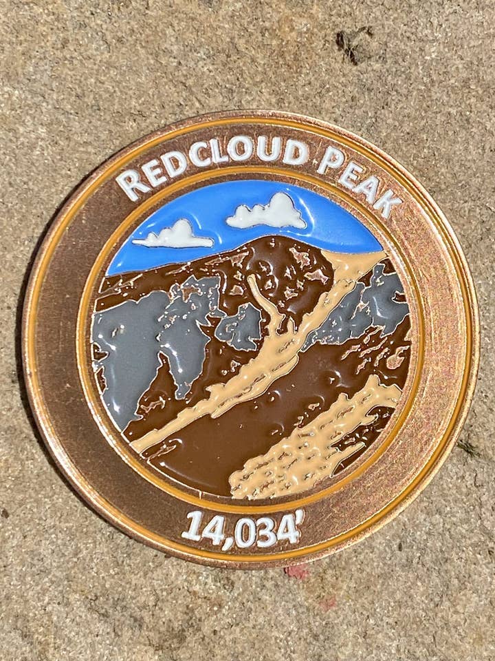 Pièce de monnaie Redcloud Peak Colorado 14er Mountain Summit pour la vente par Mountain Freedom Coins