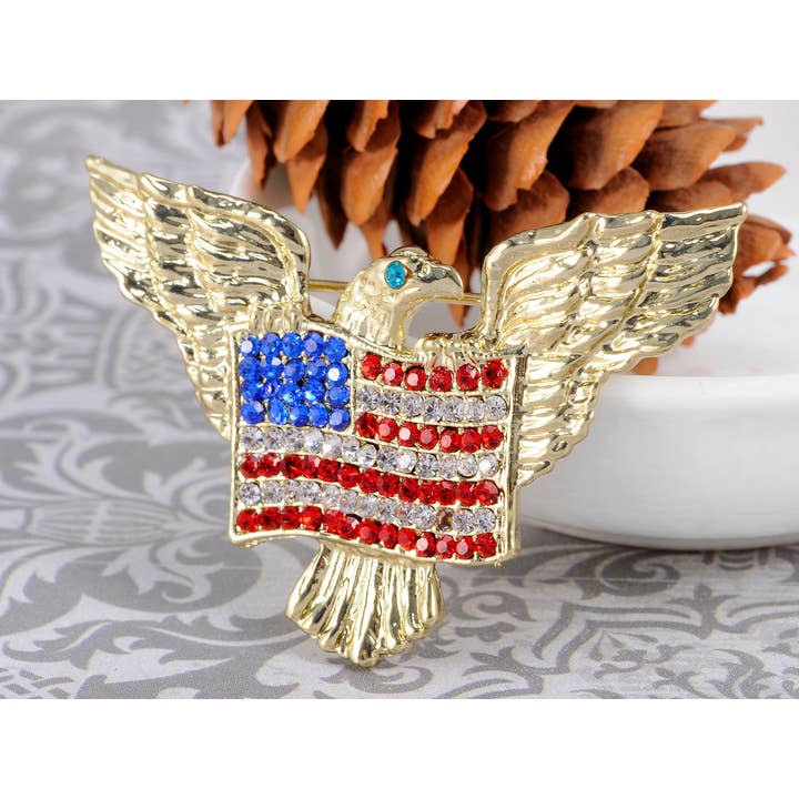 AK Brand – wholesale Brosch – Patriotic American Eagle USA flagga brosch Pin