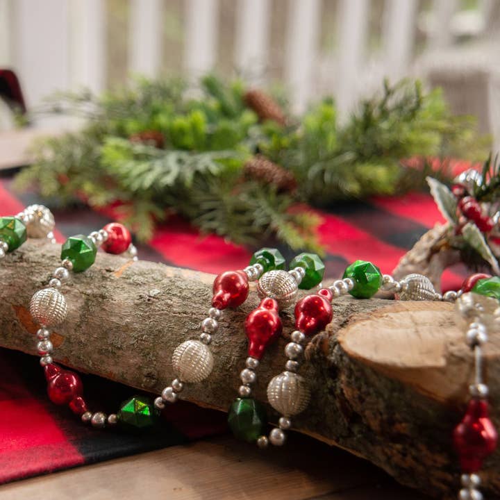 6' GOLD - GREEN - RED & WHITE GARLAND for wholesale by Ragon House