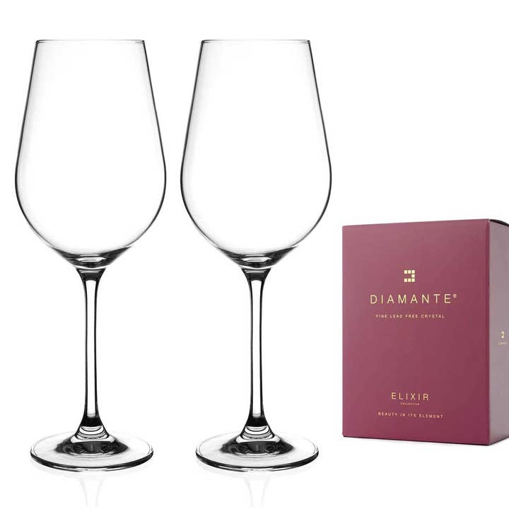 Two Auris Red Wine Glasses for wholesale by DIAMANTE