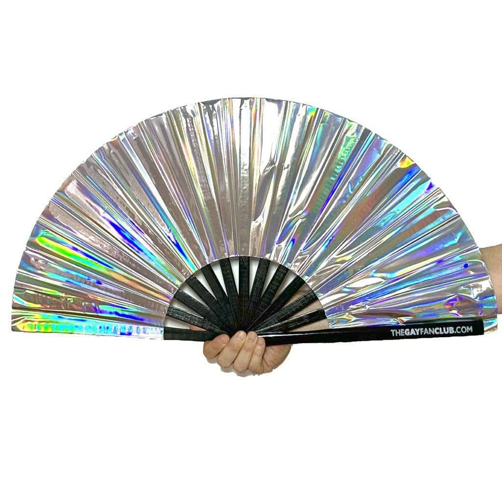 The Gay Fan Club - Wholesale Handheld Folding Fan - Disco Ball Holographic Fan2