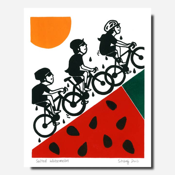 Cycling Art Print - Salted Watermelon for wholesale by ShangDaili