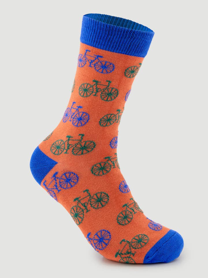 ORGANISCHE KATOENEN SOKKEN FIETSEN KORAAL voor wholesale door Veraluna Sustainable Clothing