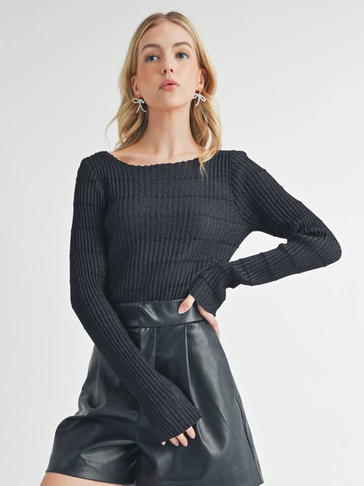 3222EK Rashada Knitted Top 1 for wholesale by AEMI + CO