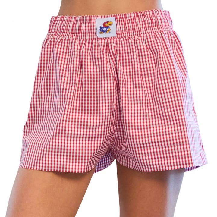 Aangepaste College Gingham Shorts voor wholesale door Lojo Collegiate Apparel