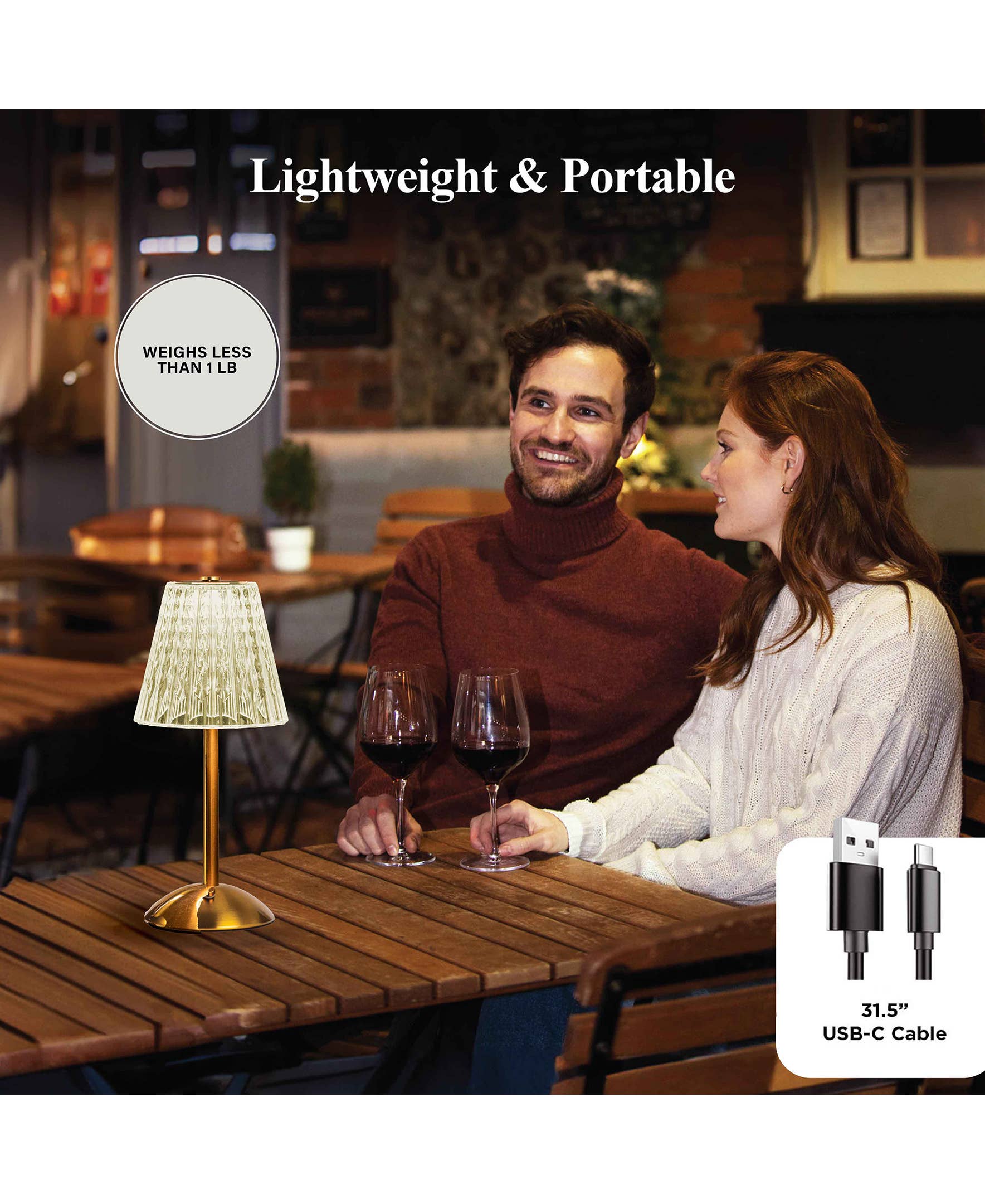 Gotham Steel/Granitestone - Wholesale Accent/Desk Lamp - Chloe Table Lamp Small Cordless Touch LED Rechargeable 5