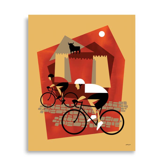 Bicycle Race: Spain Art Print for wholesale by Just Eleanor