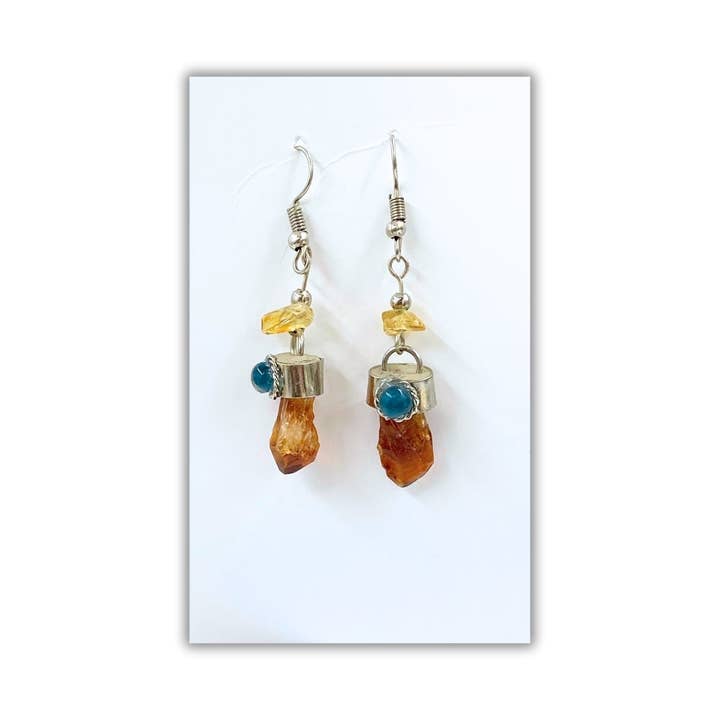 Earths Elements Wholesale - Wholesale Dangle Earrings - Earring - Dangle Raw Stone, Assorted<br>4