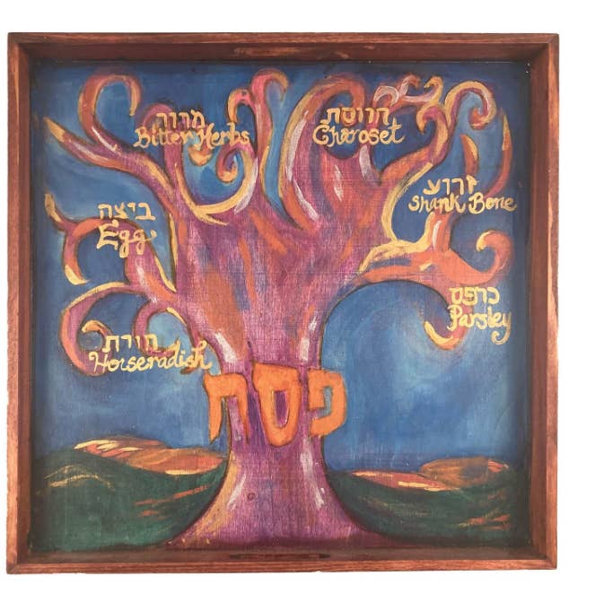 Eclectic Judaica - Wholesale Decorative Plate/Dish/Bowl - Tree of Life Hand Painted Passover Seder Plate2