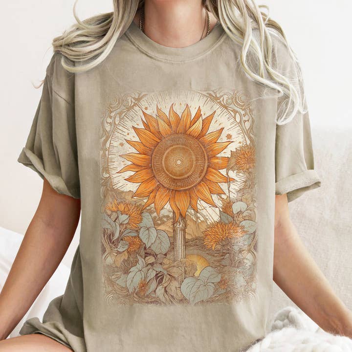 Refinery Number One LLC - Wholesale T-Shirt (Graphic) - Women's - Vintage Sunflower Field T-shirt1