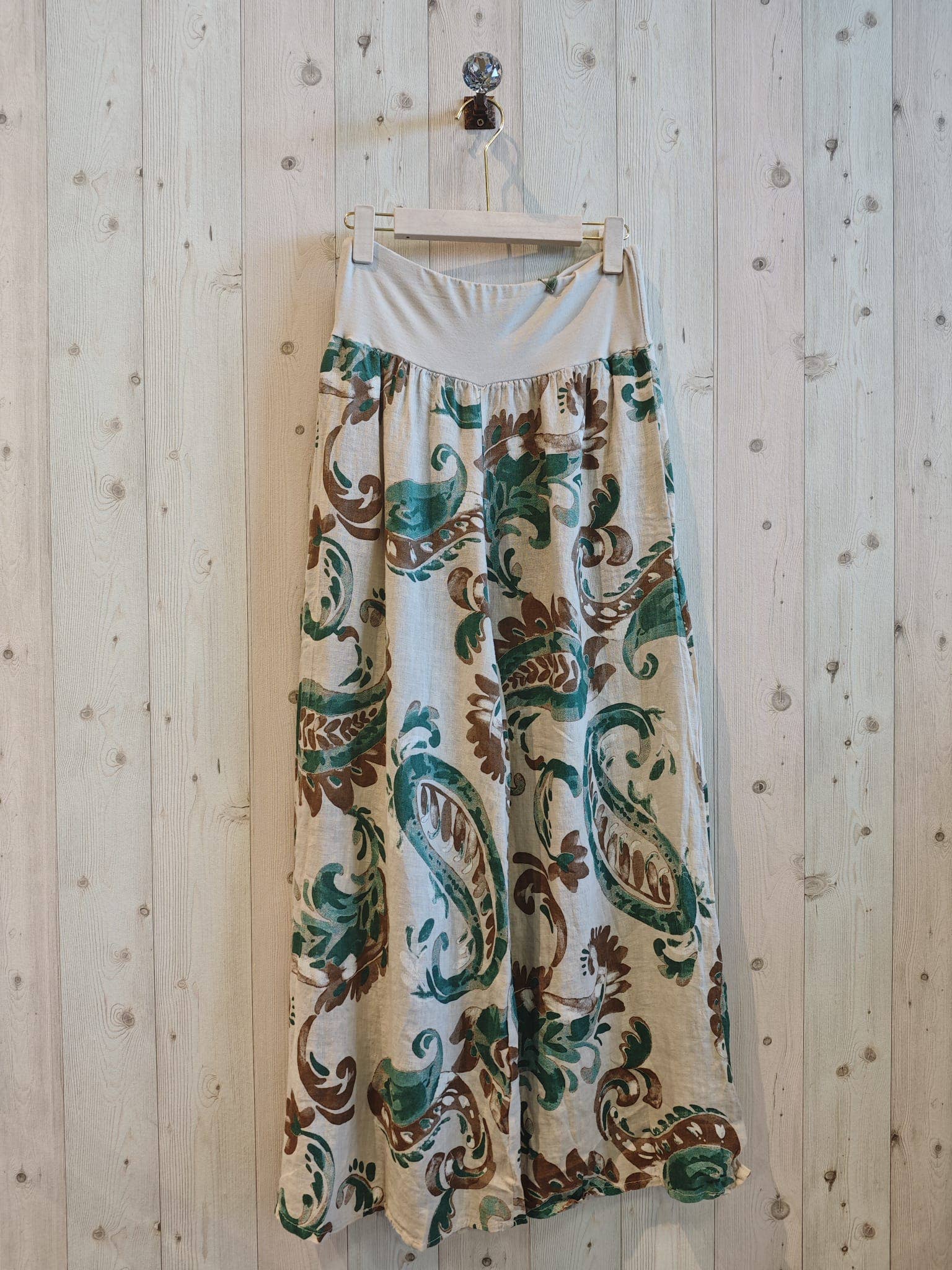 Linen & More - Vente Pantalon – femme - RÉF 30343 PANTALON IMPRIMÉ LIN 100%2