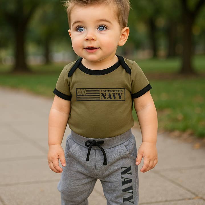Navy Baby Jogger Set for wholesale by Trooper Clothing