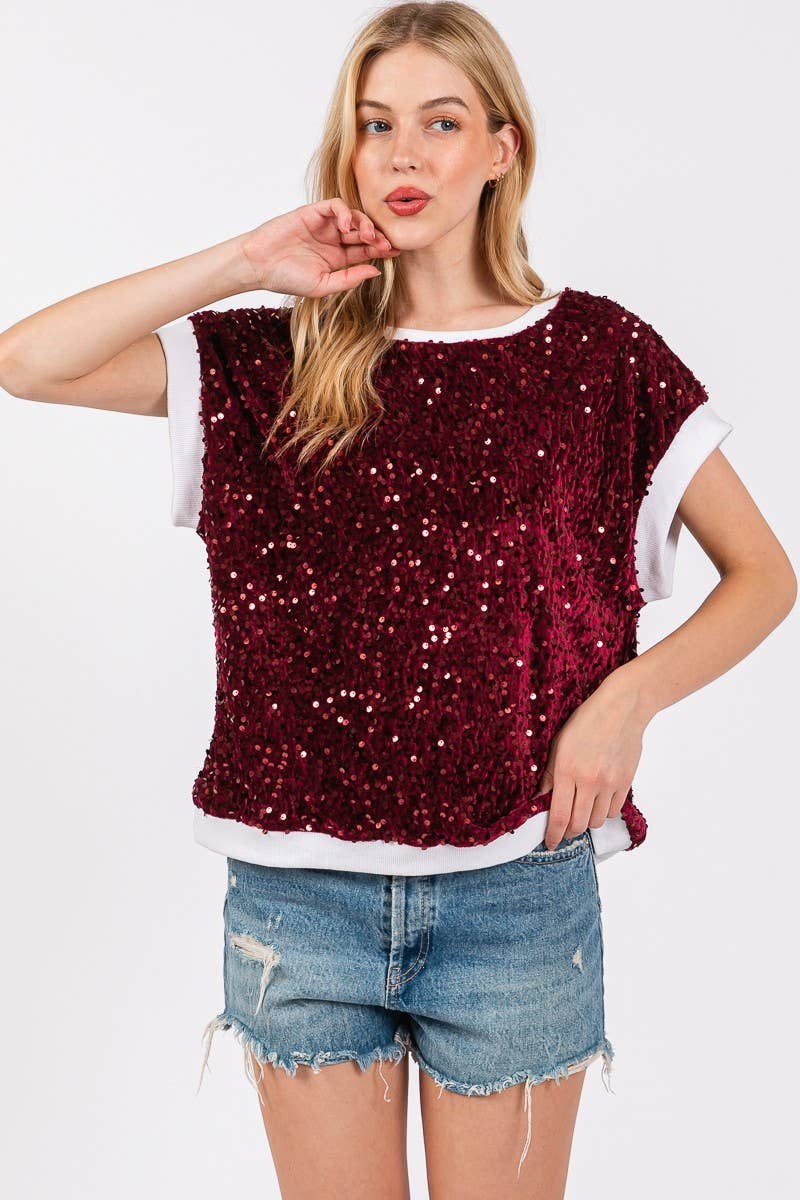 Sewn and Seen - Wholesale Blouse - Dames - FLUWELEN PAILLETTENTOP16