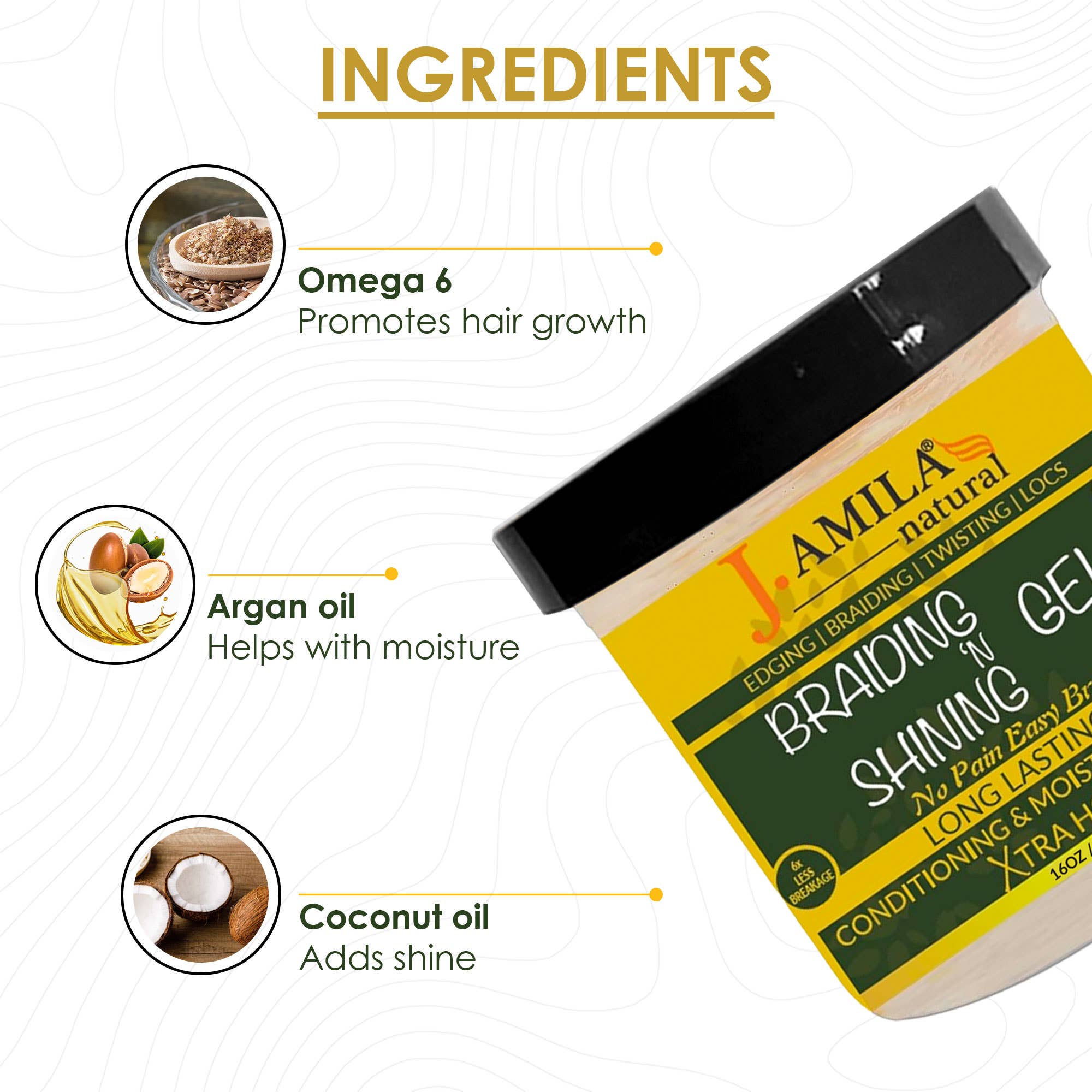 UB BRANDS INC - Wholesale Hair Styling Gel/Mousse - J. Amila Award-Winning Braiding ‘N Shining Gel Extreme Hold3