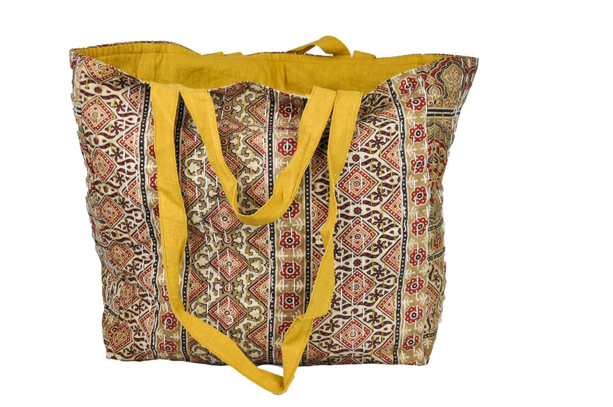 Zumki - Wholesale Tote Bag - Women's - Reversible Kantha Cotton Shopping Shoulder Tote Bag8